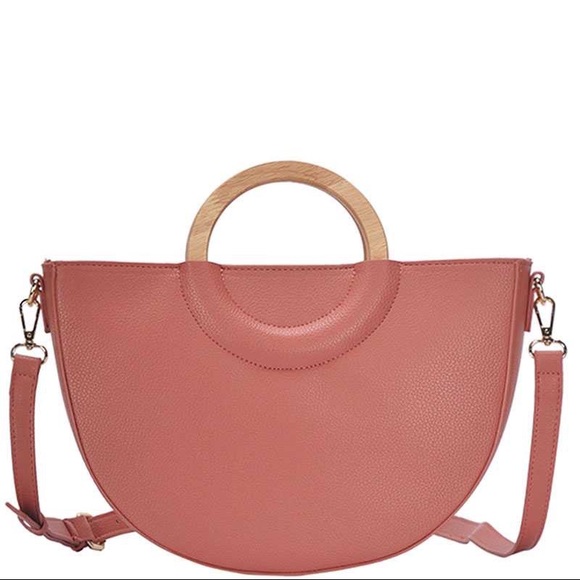 Stylish Semi Circle Modern Satchel w/long strap - Picture 4 of 6